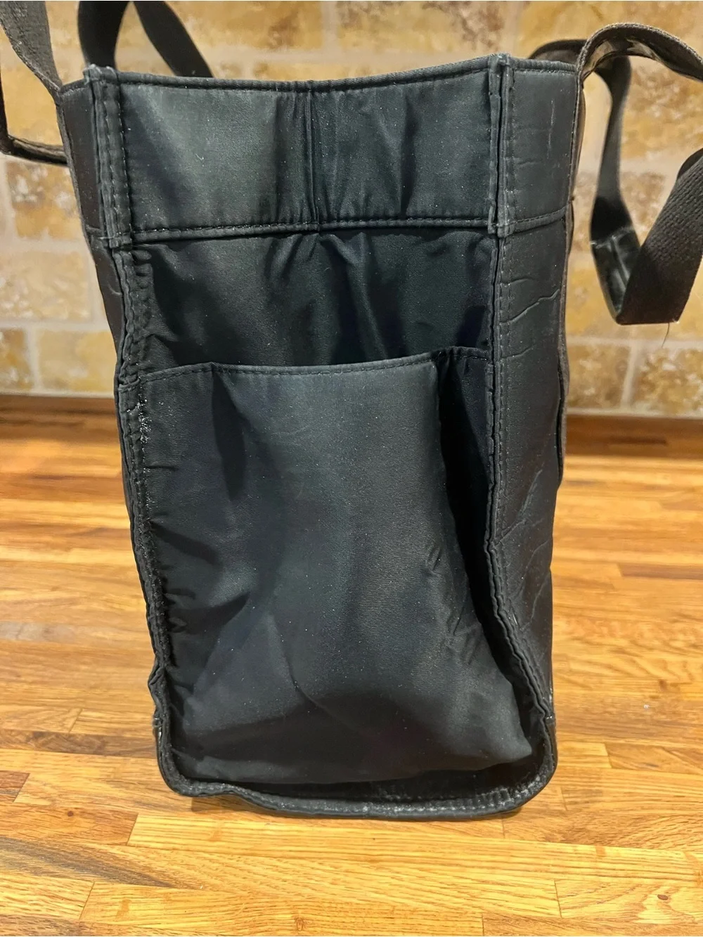 Tory Burch Black Nylon Duffel with Patent Trim and Logo
